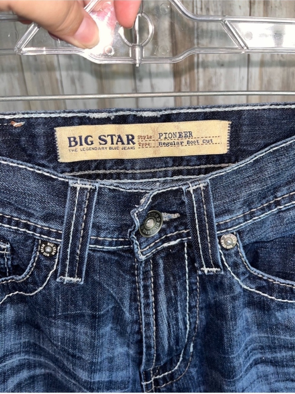 Big Star Pioneer Bootcut Jeans Womens 28S Dark Wash 100% Cotton - Picture 6 of 7